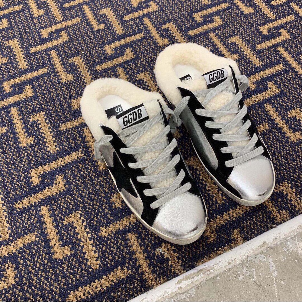 Golden Goose Black and Silver Sneakers